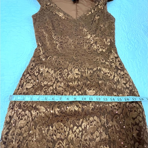 Copper Lace Evening/Cocktail Dress By CANDALITE SZ M NWT - Picture 7 of 14